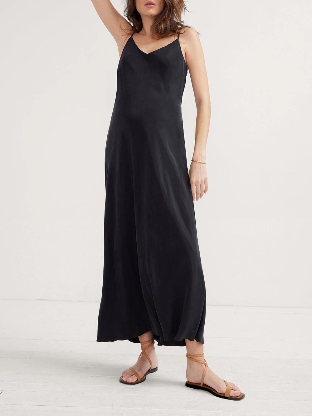 HATCH Maternity The Ricky Slip Dress in Black - 1 (Small)